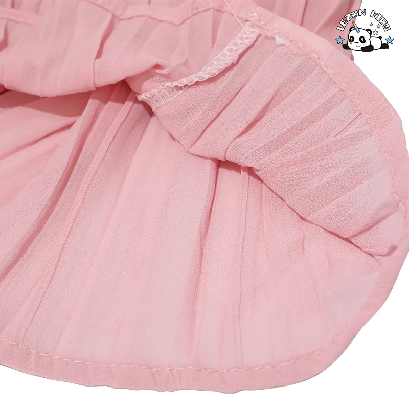 LEZONKIDS - Kids Clothing Girls Cotton Sequined Patch T-shirt Ruffle Elastic Waist Trouser Customized Girls Clothing Sets